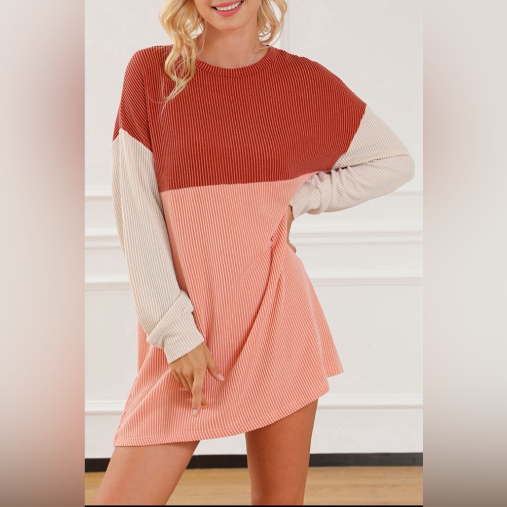 Tate- colorblock corded mini dress